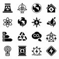 Vector Energetics icon set Royalty Free Stock Photo
