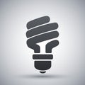 Vector energy saving fluorescent light bulb icon Royalty Free Stock Photo