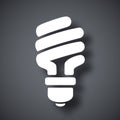 Vector energy saving fluorescent light bulb icon Royalty Free Stock Photo