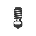 Vector energy saving fluorescent light bulb icon. Stock Vector illustration isolated on white background Royalty Free Stock Photo