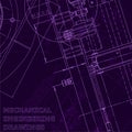 Vector engineering illustration. Cover, flyer. Purple cyberspace