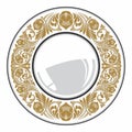 vector engraving circle frame with floral and leaf motifs with Balinese characteristics