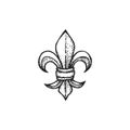 Vector engraving Fleur De Lis