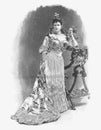 Vector engraving portrait of Duchess Marie of Mecklenburg-Schwerin. Published in Journal de Debat in 1911, Paris, France.