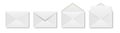 Vector Envelopes with Blank Letter. Folded, Unfolded Isolated Envelope Set. Design Template. Message, Notification