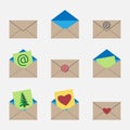 Vector envelopes set Royalty Free Stock Photo