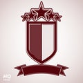 Vector eps8 aristocratic symbol. Festive graphic shield with five stars