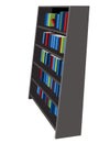 Bookshelf Library and Bookstore Cartoon Vector Graphic Illustration