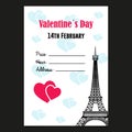 Valentines Day Flyer. Vector Illustration with Hearts