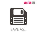 Vector EPS 10 Save icon. Floppy disk icon for mobile apps, web sites, UI design. Royalty Free Stock Photo