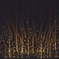 Vector eps 10 shiny rain golden glitter dust. Sparkling glittery background decoration Royalty Free Stock Photo