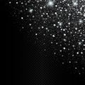 Vector sparkling shiny silver glitters background decoration