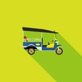 Vector EPS10. tuk tuk is a local taxi vehicle with three wheels. Royalty Free Stock Photo