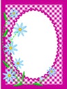 Vector Eps10 White Oval Copy Space with Flowers an