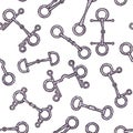 Vector equestrian equipment pattern. Different kinds of snaffles.