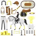 Vector equipment for riding, equestrian Royalty Free Stock Photo