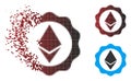 Dust Pixel Halftone Ethereum Badge Seal Icon