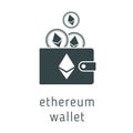 Vector ethereum wallet with coins