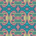 Vector seamless pattern african art batik ikat.BrownTribal Ethnic Abstract Geometric Vector Pattern Royalty Free Stock Photo