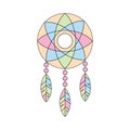 Vector ethnic illustration with American Indians dreamcatcher Royalty Free Stock Photo