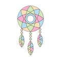 Vector ethnic illustration with American Indians dreamcatcher Royalty Free Stock Photo