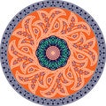 Vector Ethnic mandala design. Dot painting art in aboriginal style Royalty Free Stock Photo