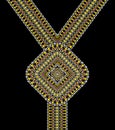 Vector Ethnic necklace Embroidery for fashion women. Pixel tribal pattern print or web design. jewelry, Royalty Free Stock Photo