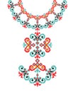 Vector Ethnic necklace Embroidery for fashion women. Pixel tribal pattern print or web design, jewelry Royalty Free Stock Photo
