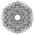 Vector ethnic Oriental circle ornament. White and black abstract floral mandala