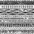 Vector ethnic seamless pattern. Hand drawn tribal striped ornament. Royalty Free Stock Photo