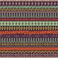 Vector ethnic seamless pattern. Hand drawn tribal striped Royalty Free Stock Photo