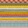 Vector ethnic seamless pattern. Hand drawn tribal striped ornament. Design concept for fashion print, backgrounds Royalty Free Stock Photo