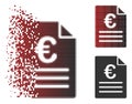 Destructed Pixel Halftone Euro Document Icon