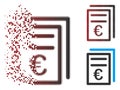 Broken Pixel Halftone Euro Invoices Icon