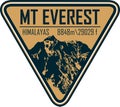 Ector Everest mountain label logo. Royalty Free Stock Photo