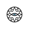 Vector evil eye amulet and ichthys fish symbol Royalty Free Stock Photo