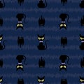 Vector evil halloween black cats with bats