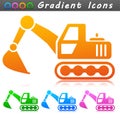 Vector excavator symbol icon design Royalty Free Stock Photo