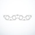 Vector exhaust gasket isolated