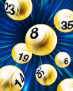 Vector Exploding Golden Bingo / Lottery Number Balls