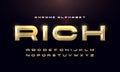 Vector Extra Golden Rich Font. Numbers and Symbols