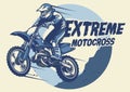 Extreme motocross badge design Royalty Free Stock Photo