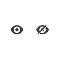 Vector eye icon isolated. Pictogram number of views. Eye sign shape. Hide symbol. Element for design app, chat, messenger or