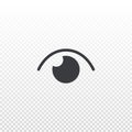 Vector eye icon isolated on transparent background. Pictogram number of views. Element for design app, chat, messenger or website