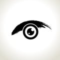 Vector: eye icon symbol with brushwork style