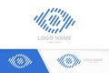 Vector eye logo combination. Unique media vision logotype design template.