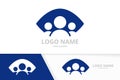 Vector eye and team logo combination. Unique people logotype design template. Royalty Free Stock Photo