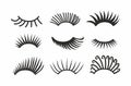 Vector eyelashes set. Closed and opened eyes. Icon set. Cute design. Royalty Free Stock Photo