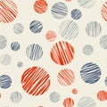 Vector fabric circles abstract seamless pattern