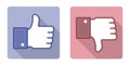 Vector Facebook Like Dislike Thumb Up Sign Royalty Free Stock Photo